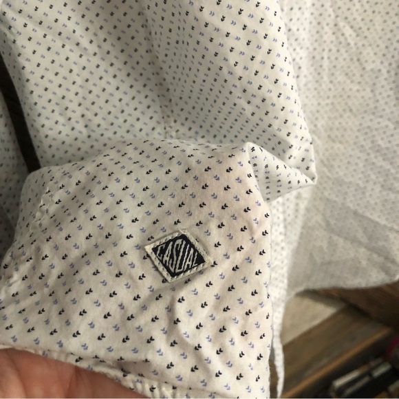 DEFACTO Size XXL White Dress Shirt With Tiny Arrow Print - Picture 3 of 5